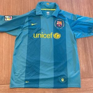 2007-2008 OFFICIAL FC Barcelona FCB Jersey Shirt Camiseta Away Nike UNICEF XL